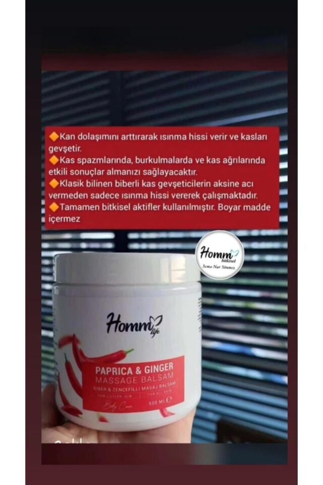 BİBER & ZENCEFİLLİ MASAJ BALSAM 500 ML