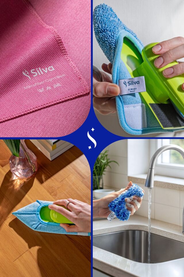 Her Eve Lazım Temizlik Seti  (El Mopu + Mikrofiber Cam Bezi Pembe + Premium Bulaşık Süngeri)