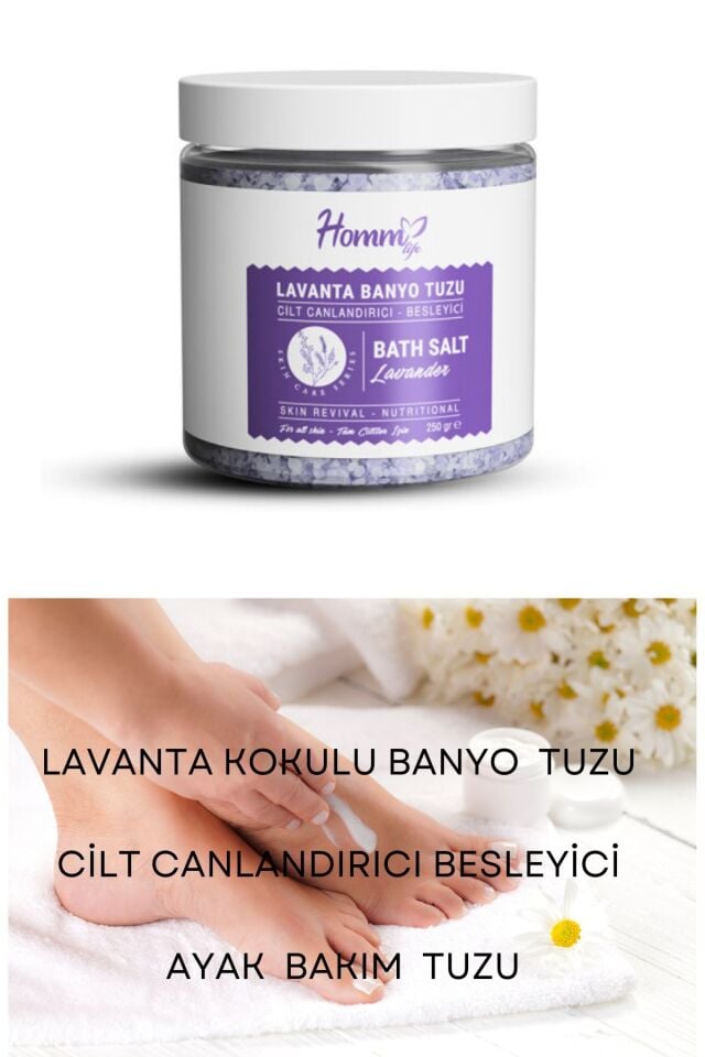 Lavanta kokulu cilt canlandırıcı besleyici ayak bakım tuzu banyo tuzu homm life bitkisel