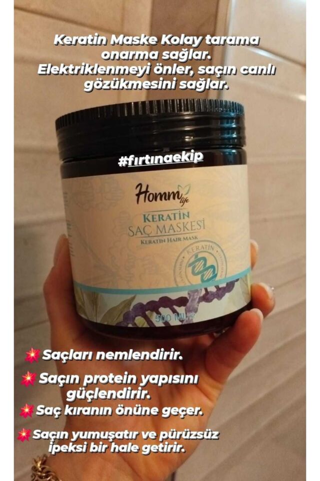 Keratin Saç Bakım Maskesi Homm Life 500 ml