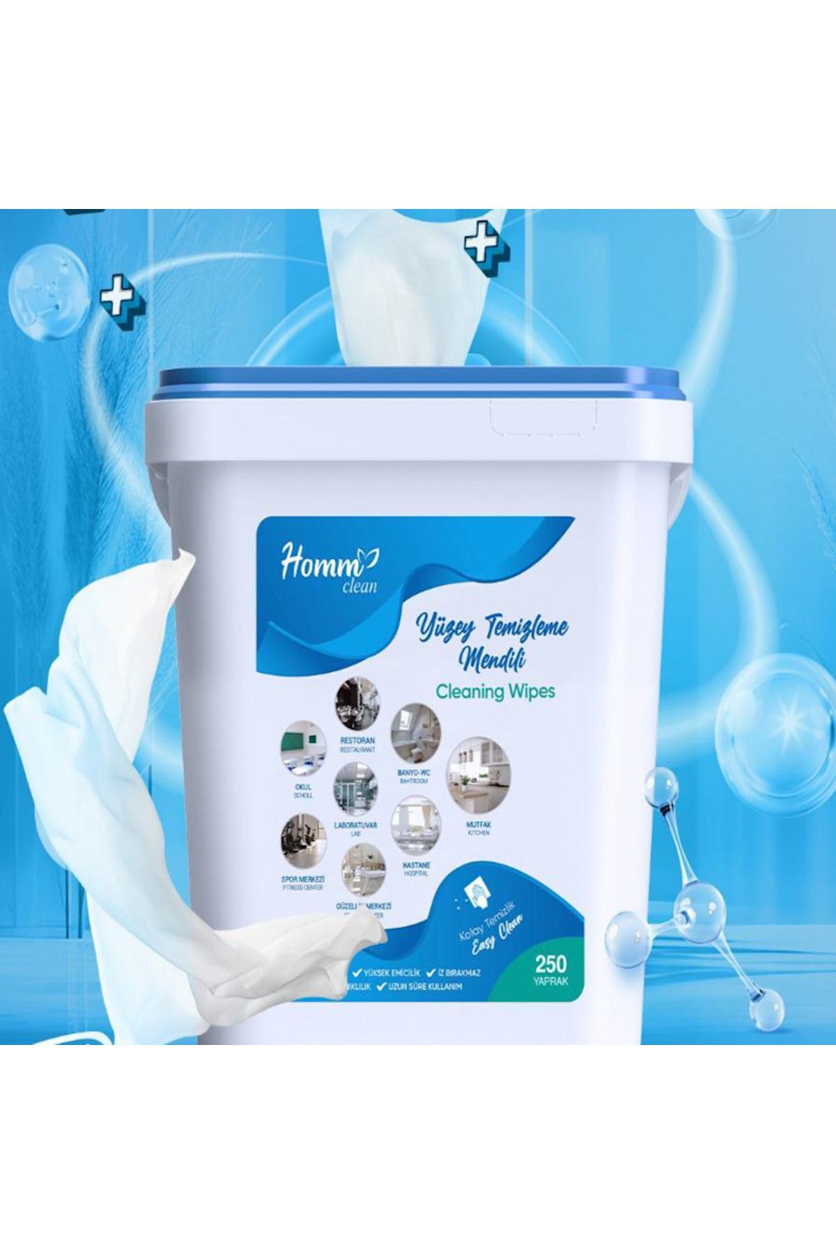 HOMM CLEAN YÜZEY TEMİZLEME MENDİLİ