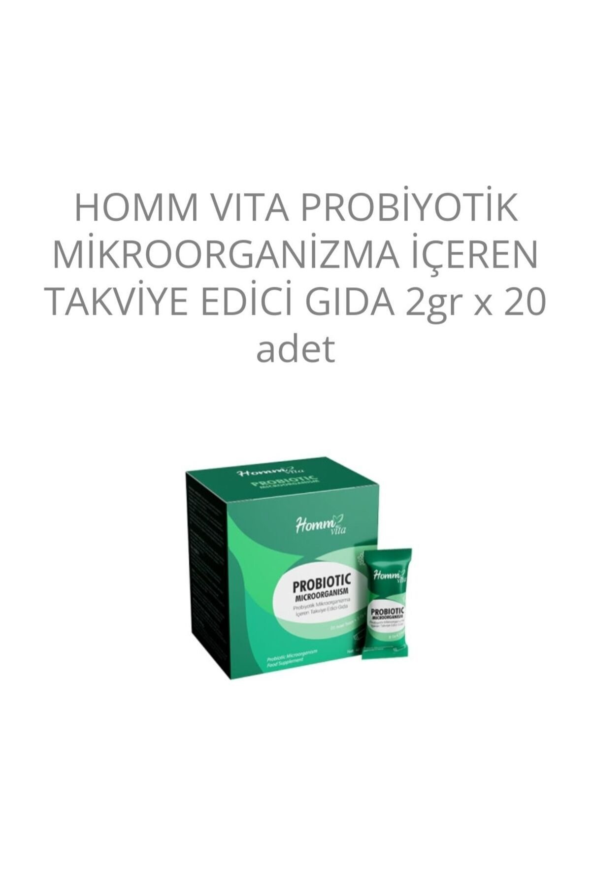 HOMM VITA PROBİYOTİK MİKROORGANİZMA İÇEREN TAKVİYE EDİCİ GIDA 2gr x 20 adet