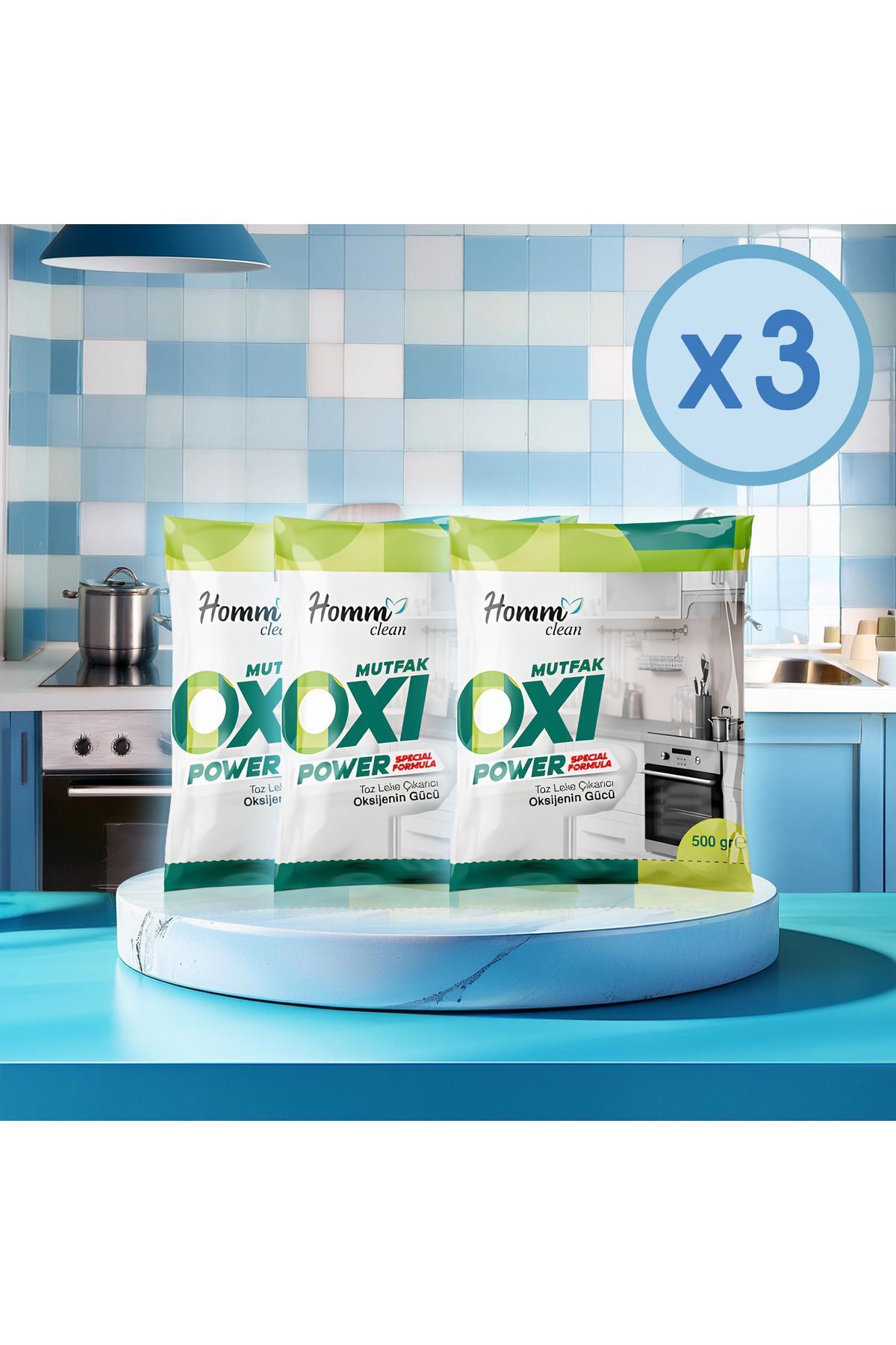 HOMM Clean Oxi Power Mutfak 3 Adet