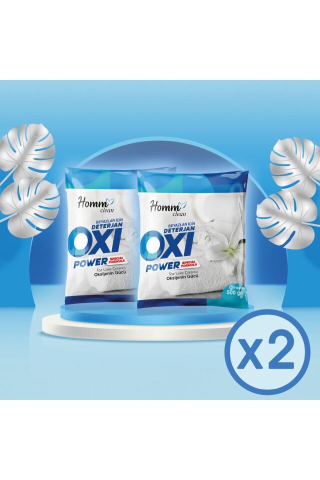HOMM CLEAN OXI Power Beyazlar İÇİN 500 gr Leke Çıkarıcı 2 ADET