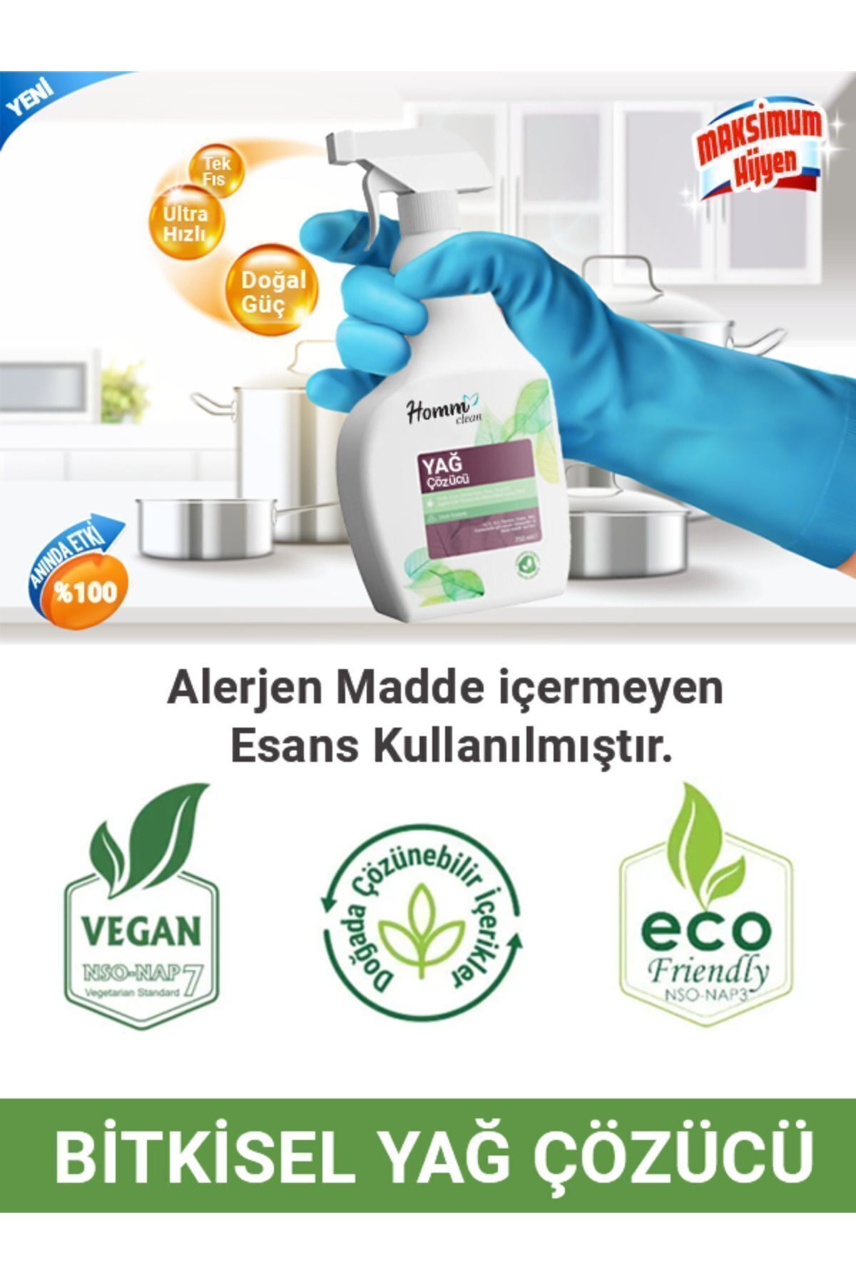 Homm Clean Yağ Çözücü 750 ml