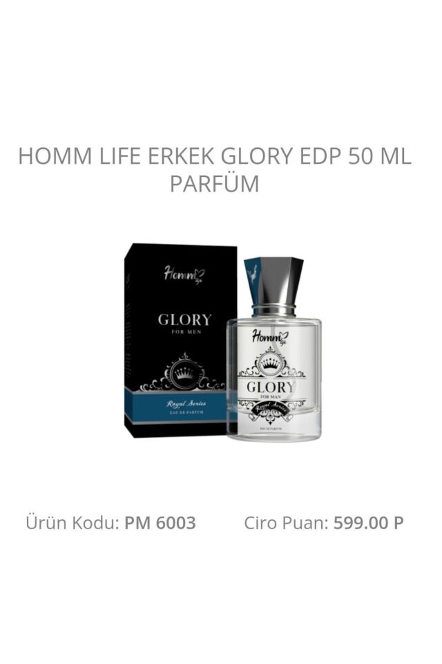Homm Life Erkek Glory EDP 50 ml Parfüm0nParfüm