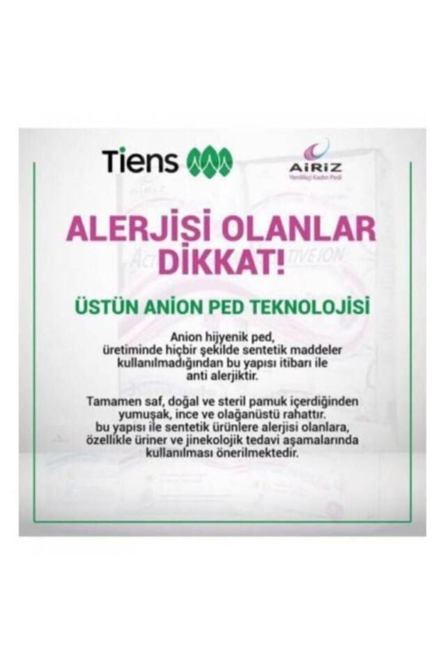Airiz Hijyenik Organik Ped Seti 98 Adet