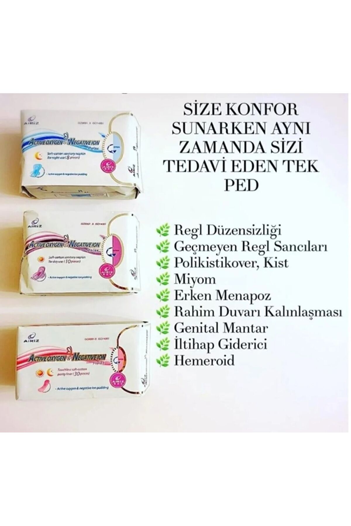 Tiens Airiz hijyenik Kadın Pedi(6 lı paket toplam 98 adettir)