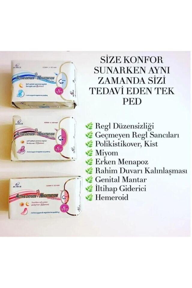 Tiens Airiz hijyenik Kadın Pedi(6 lı paket toplam 98 adettir)