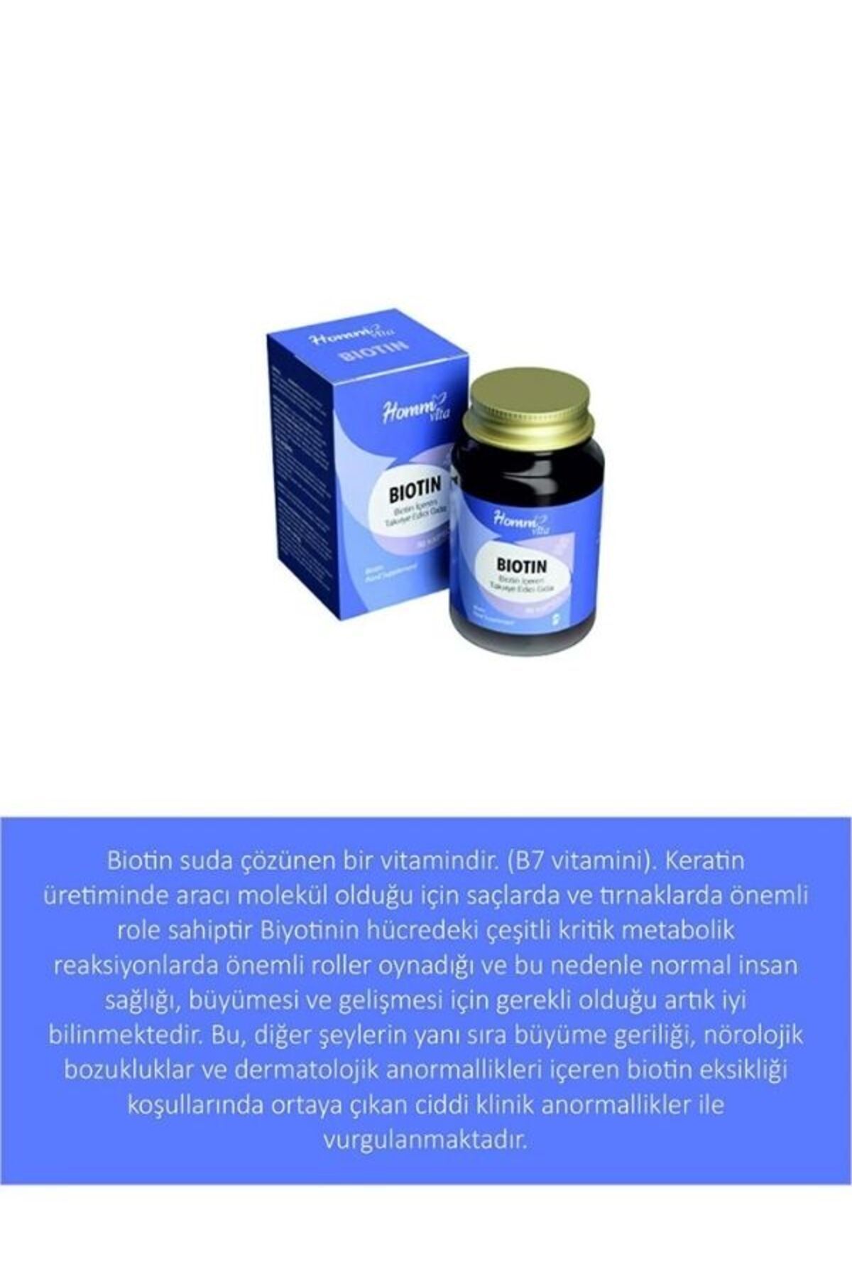 HOMM VITA BİOTİN İÇEREN TAKVİYE EDİCİ GIDA 30 KAPSÜL