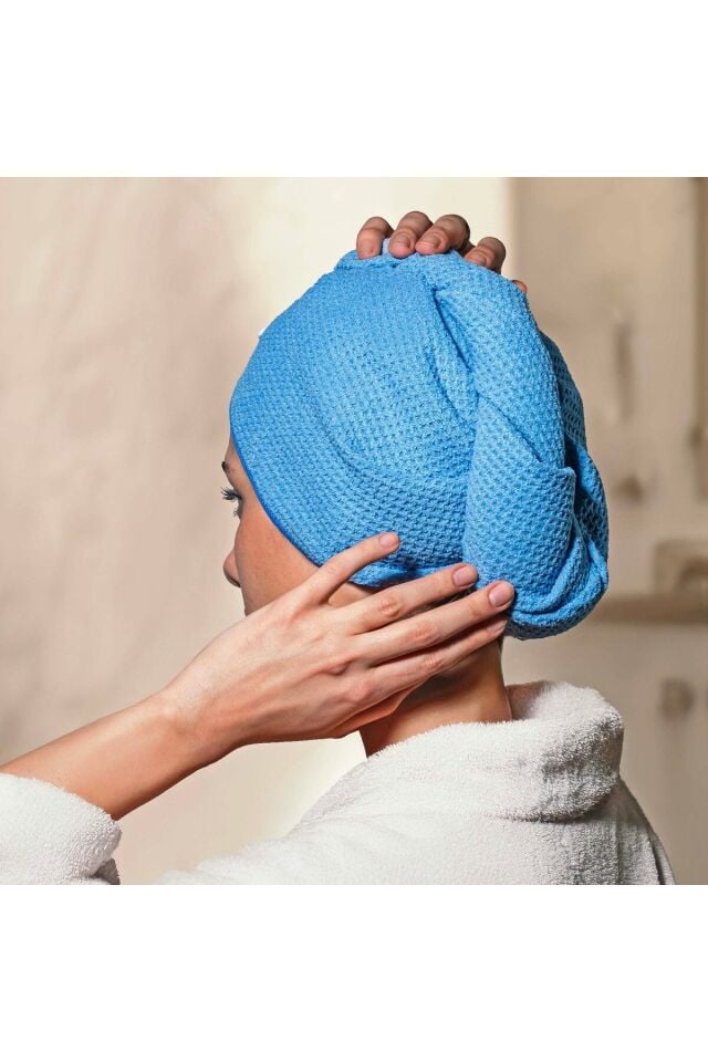 Mikrofiber Saç Bonesi Mavi