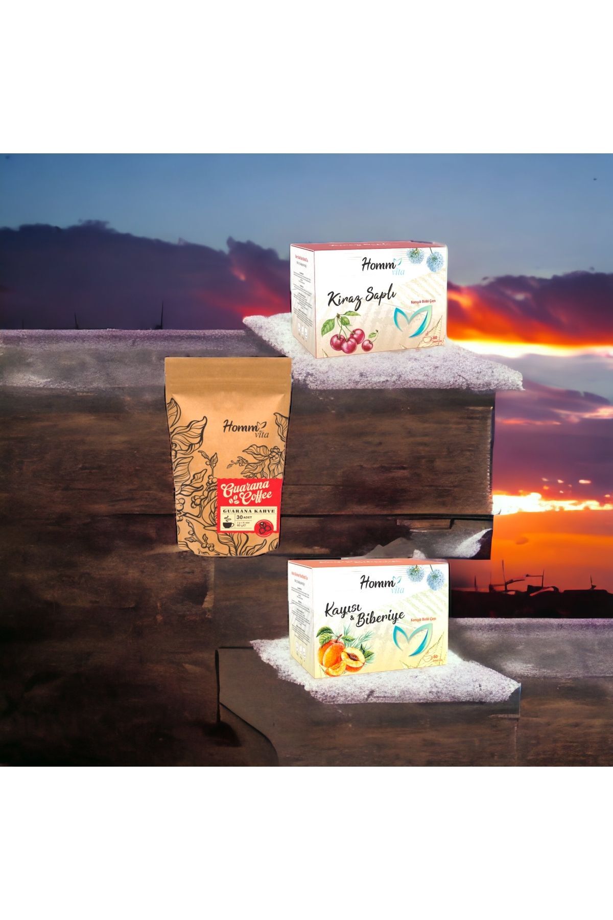 ''GUARANA KAHVE''KİRAZ SAPLI''KAYISILI KARIŞIK BİTKİ ÇAY SETİ