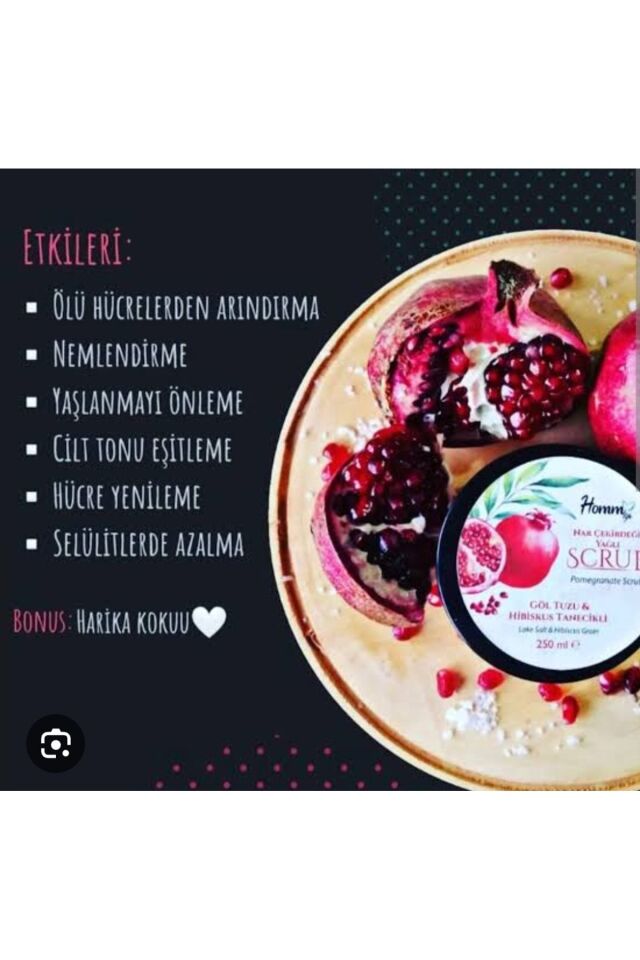 HOMM LIFE NAR ÇEKİRDEĞİ YAĞLI BİTKİ TANECİKLİ SCRUB 250 ML