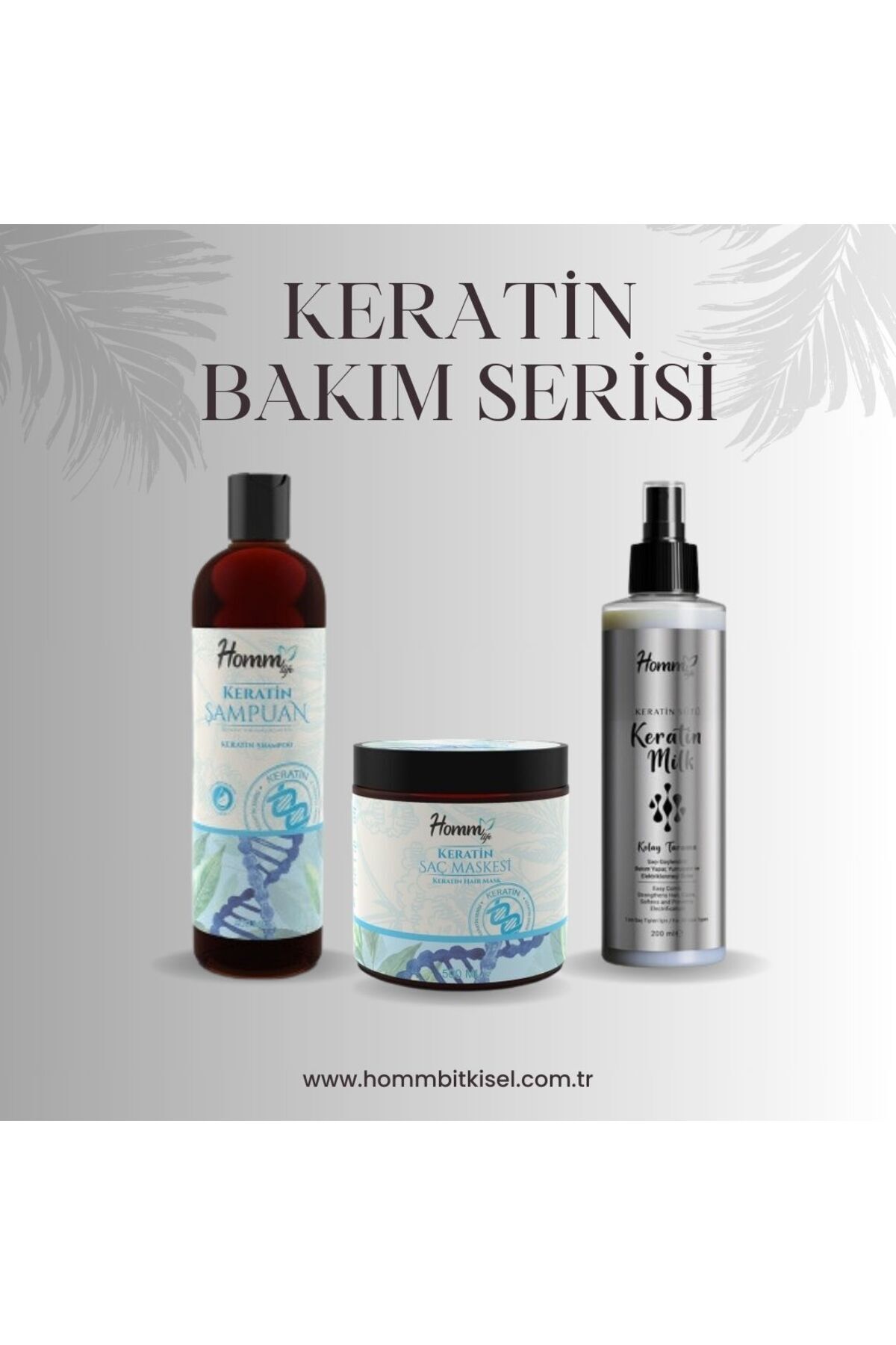 HOMM LİFE 3'LÜ KERATİN SAÇ BAKIM SETİ