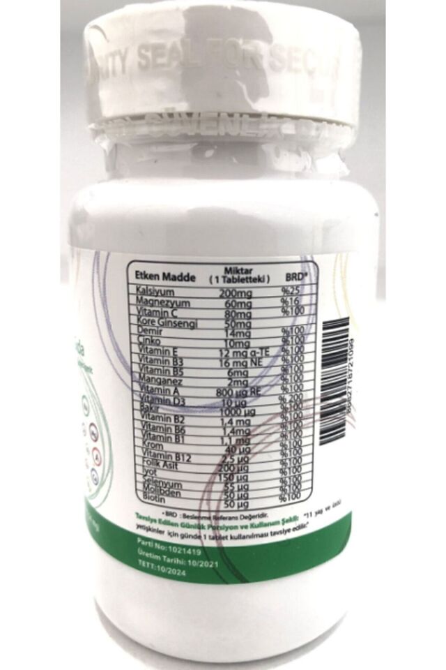 Multivitamin Içeren Takviye Edici Gıda 30 Tablet