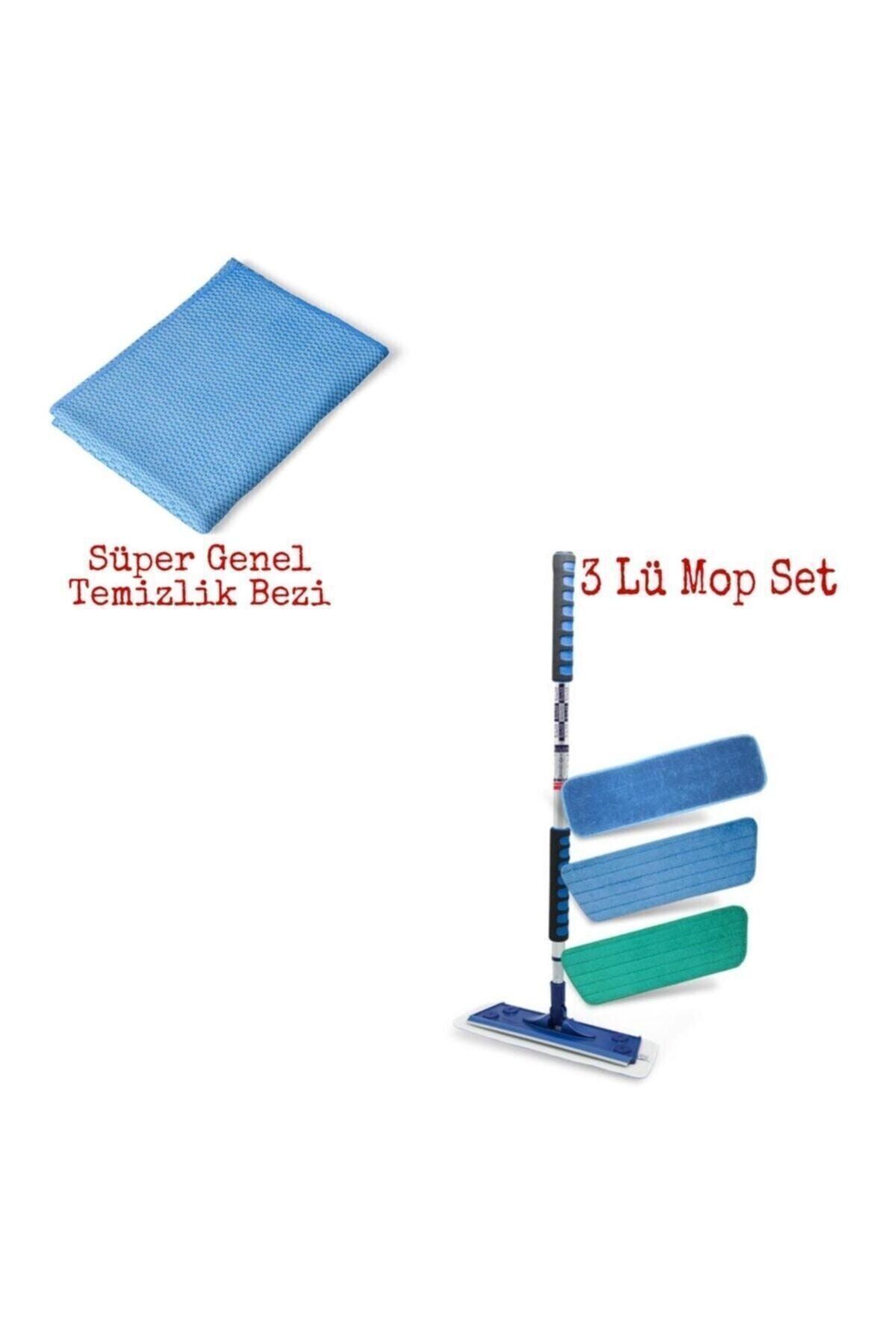 Silva Mikrofiber Mop 3 Lü Set + Silva Süper Genel Temizlik Bezi