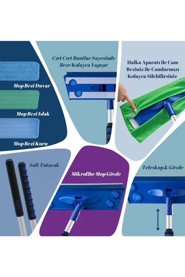 Silva Tekli Mikrofiber Islak Mop - Yüksek Performanslı Ve Uzun Ömürlü Temizlik