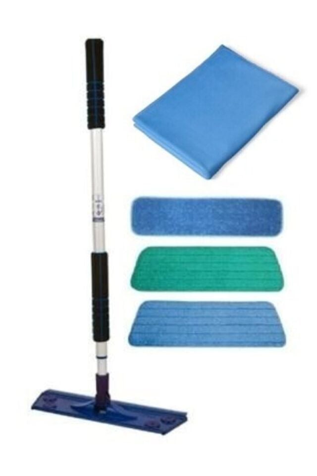 Mikrofiber Cam Bezli Teleskopik Mop 3'lü Set Set Mss123mop31