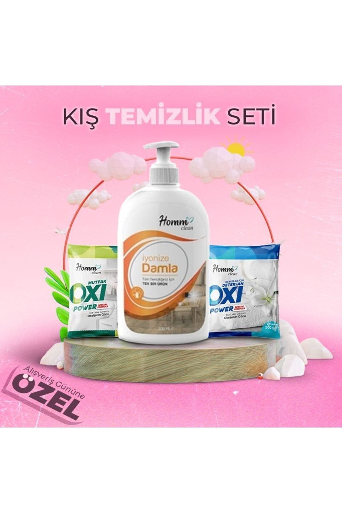 Kış Temizlik Seti Iyonize Damla 500 ml Beyazlar Için 500 gr Oxi Power Mutfak 500 gr