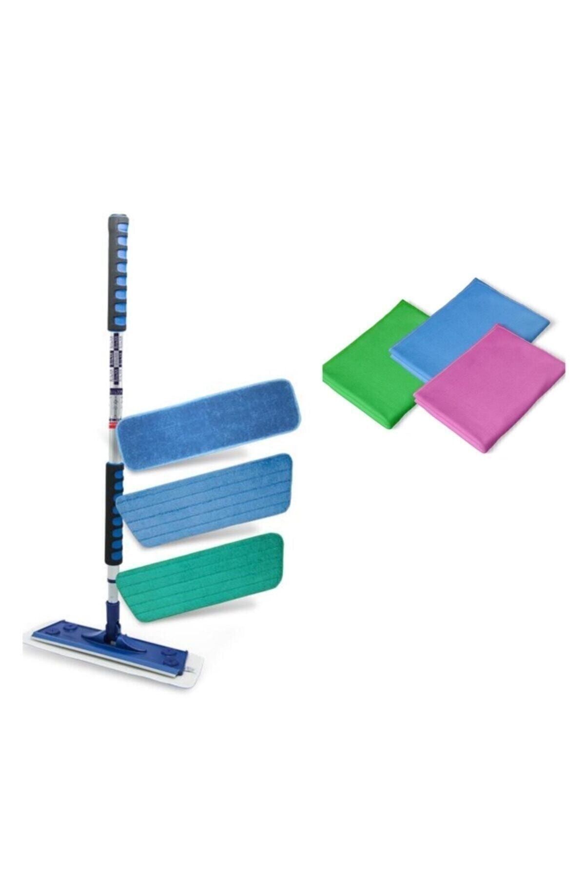Silva Mikrofiber Mop 3 Lü Set + Üçlü Cam Bezi